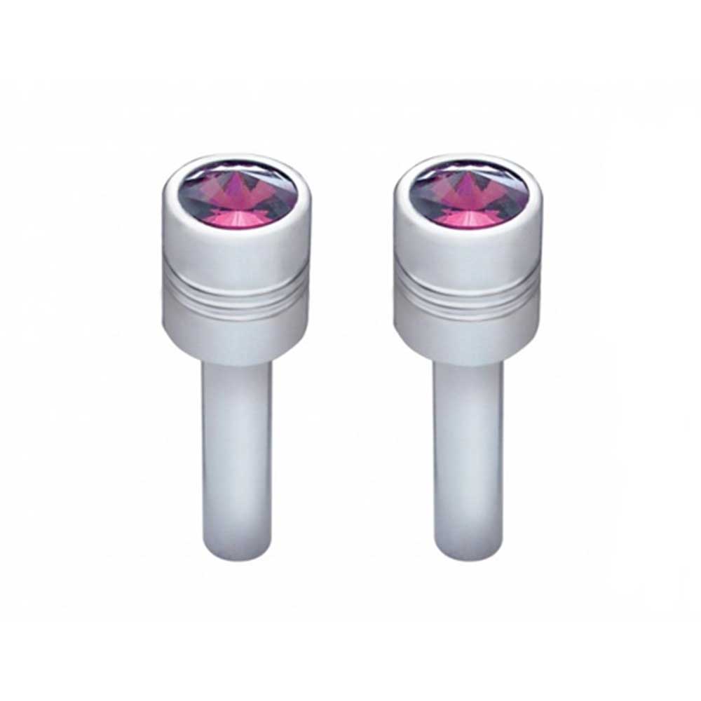 Chrome Aluminum Door Lock Knob with Color Crystal - 2 Pack