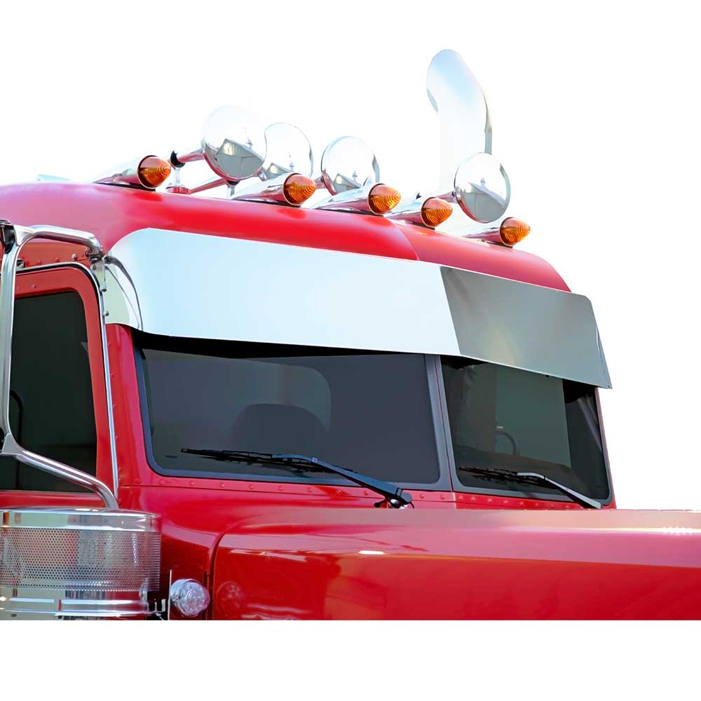 12" Slammed Blind Mount SS Drop Visor for Peterbilt 300 Series