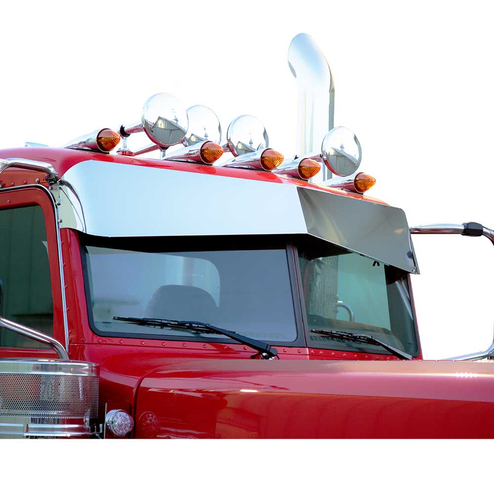 12" x 8" SS Bow-Tie Blind Mount Visor for Peterbilt 300 Series