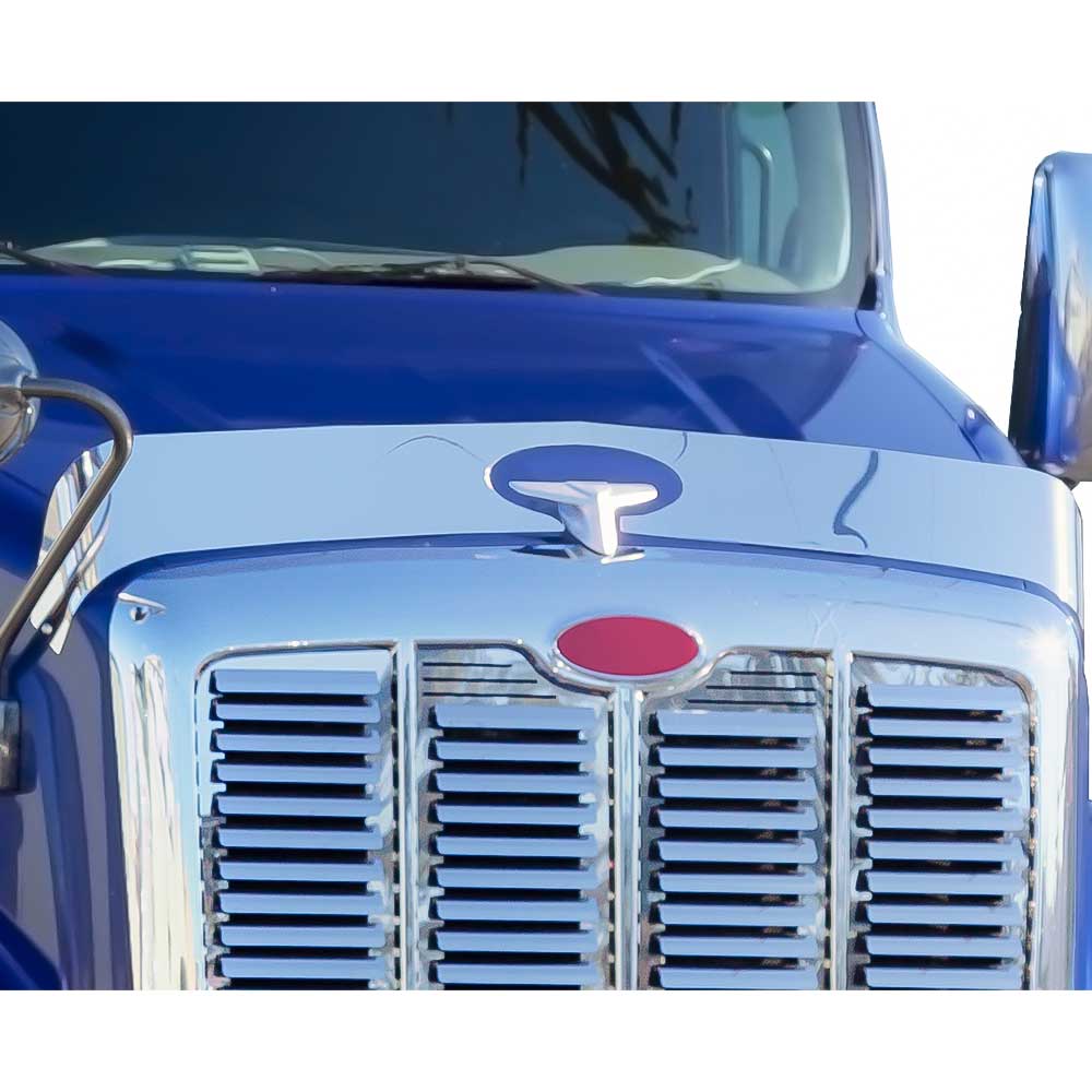 Peterbilt 587 Stainless Steel 6" Bug Shield with Oval Cutout