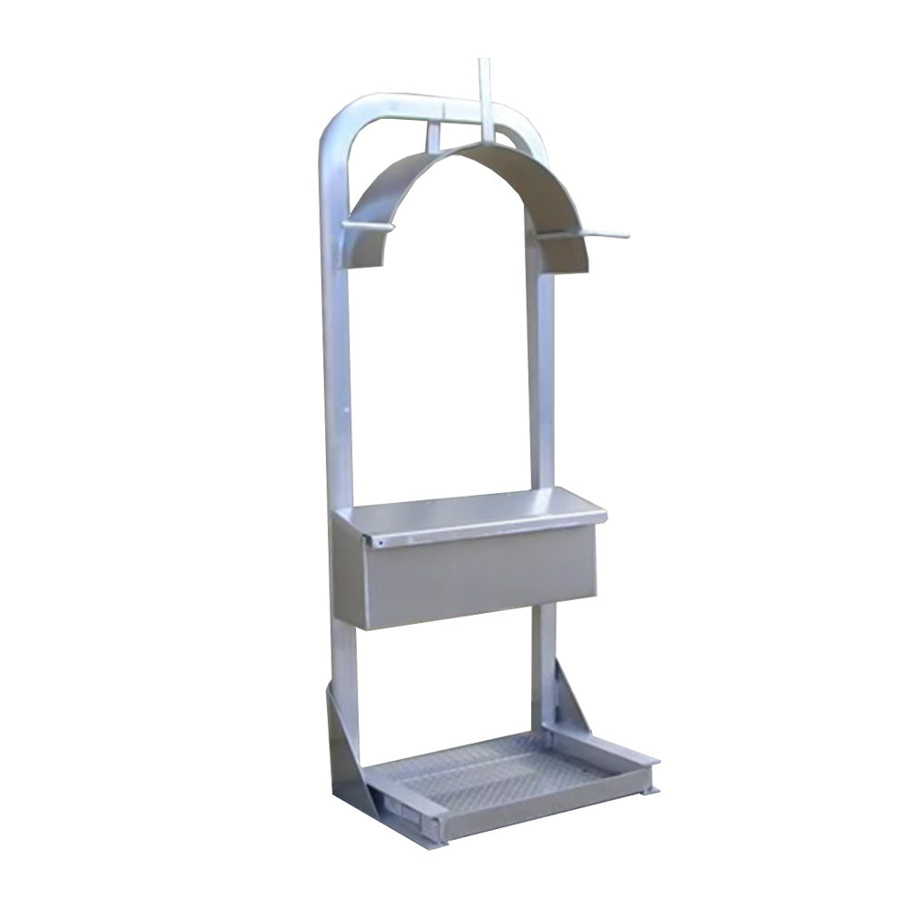 86"H Aluminum Hose Rack with Base Tray and Fitting Box