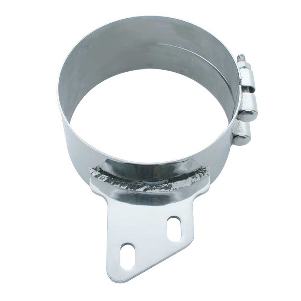 7" Stainless Steel Butt Joint Exhaust Clamp with Angled Bracket