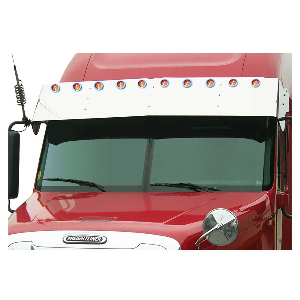 Freightliner Columbia, Century 1997-2011 SS 18" Drop Visor with Ten 2" Light Holes