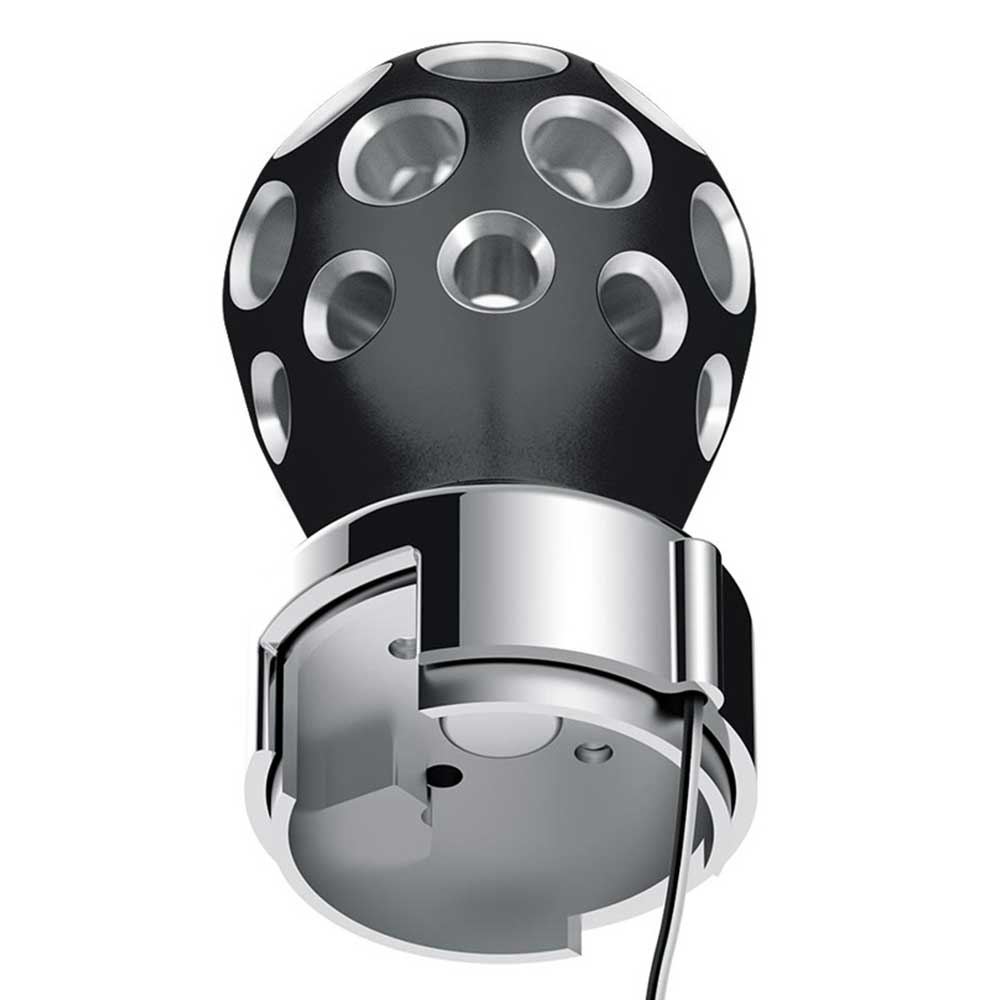 Black Thread-On Anodized Phoenix Style Ball Gearshift Knob with LED 13/15/18 Adapter