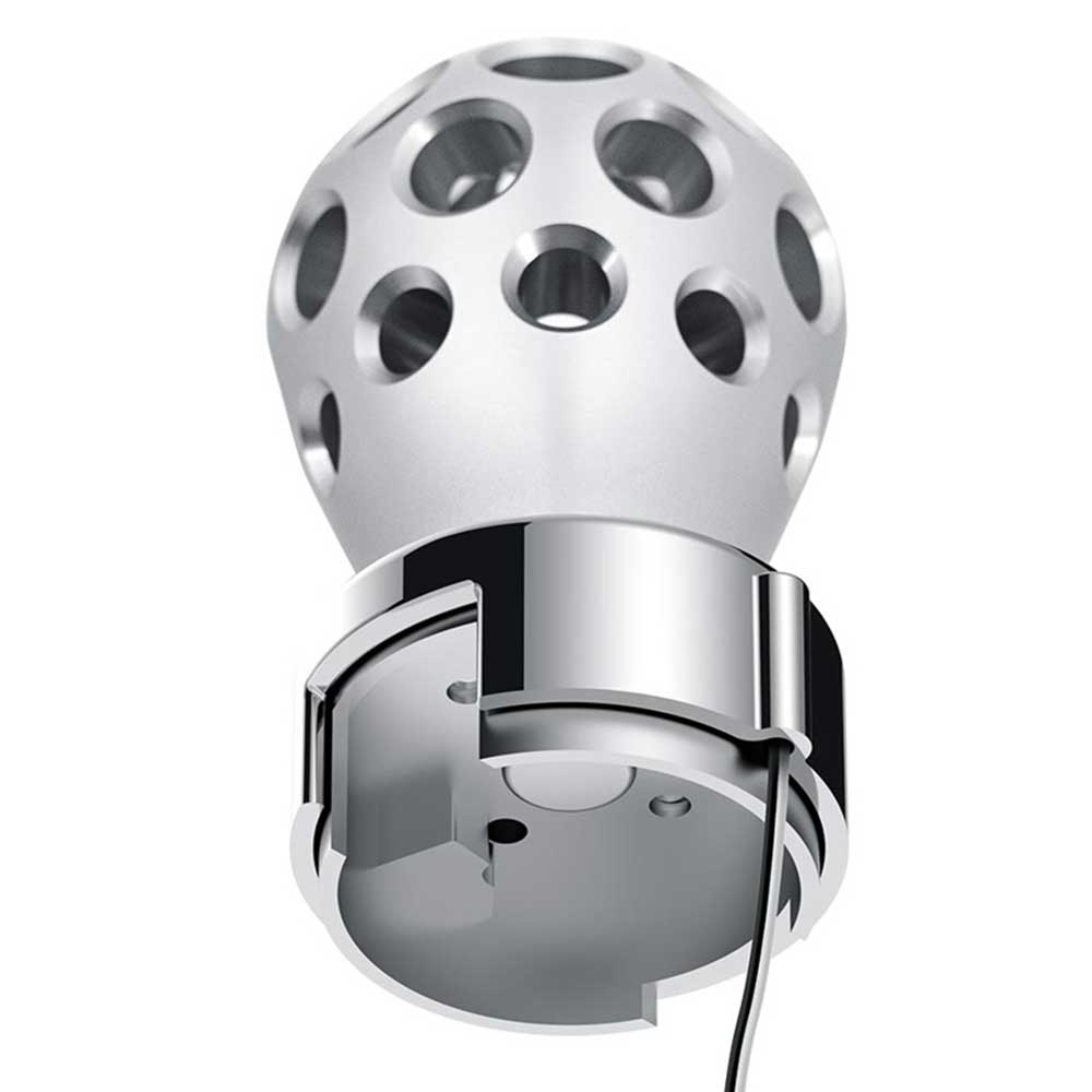 Silver Thread-On Anodized Phoenix Style Ball Gearshift Knob with LED 13/15/18 Adapter