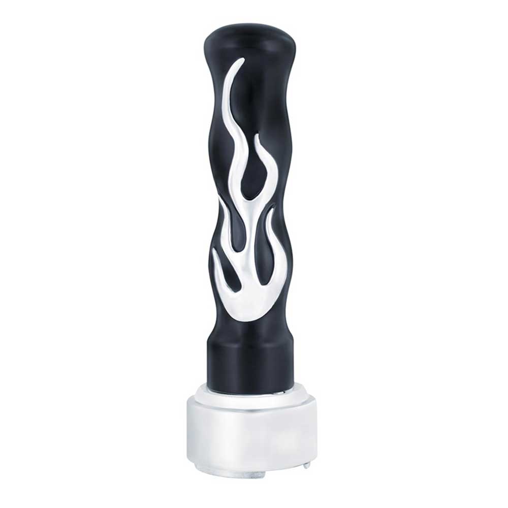 Black, Chrome Flame Thread On GearShift with 9/10 Speed Adapter