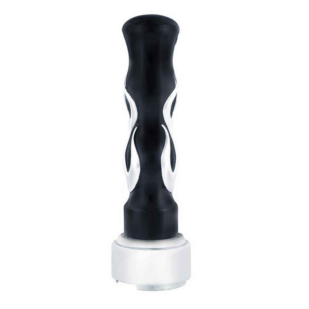 Black, Chrome Flame Thread On GearShift with 9/10 Speed Adapter