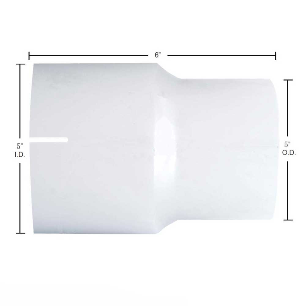 5"ID to 5"OD x 6"L Chrome Exhaust Connector