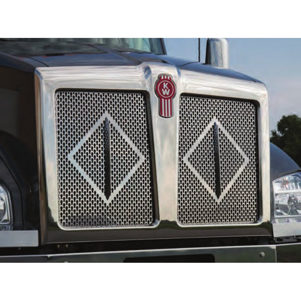 Kenworth T880 Double Diamond Keyhole Punched Grille with Grille Bars