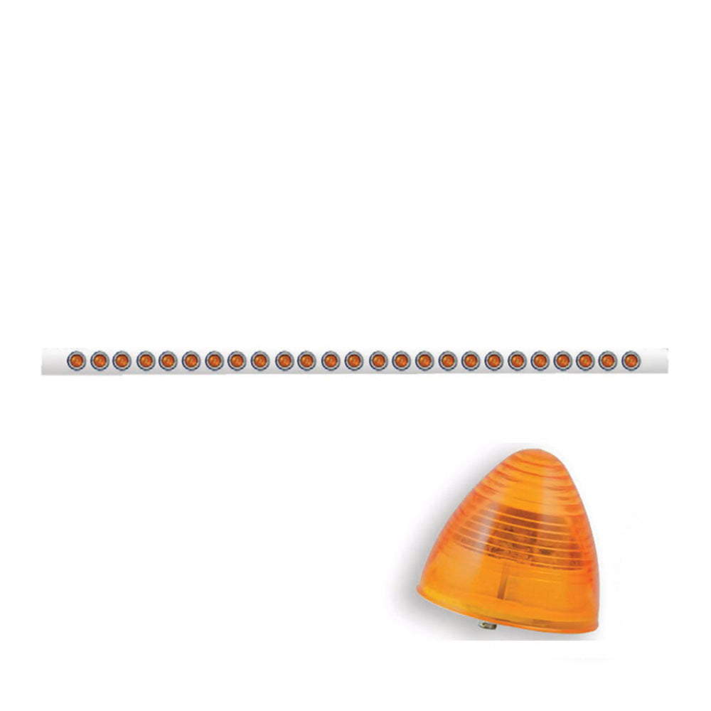 94" Bumper Bar with 25 Amber 2" Round Beehive LED lights with Bezels