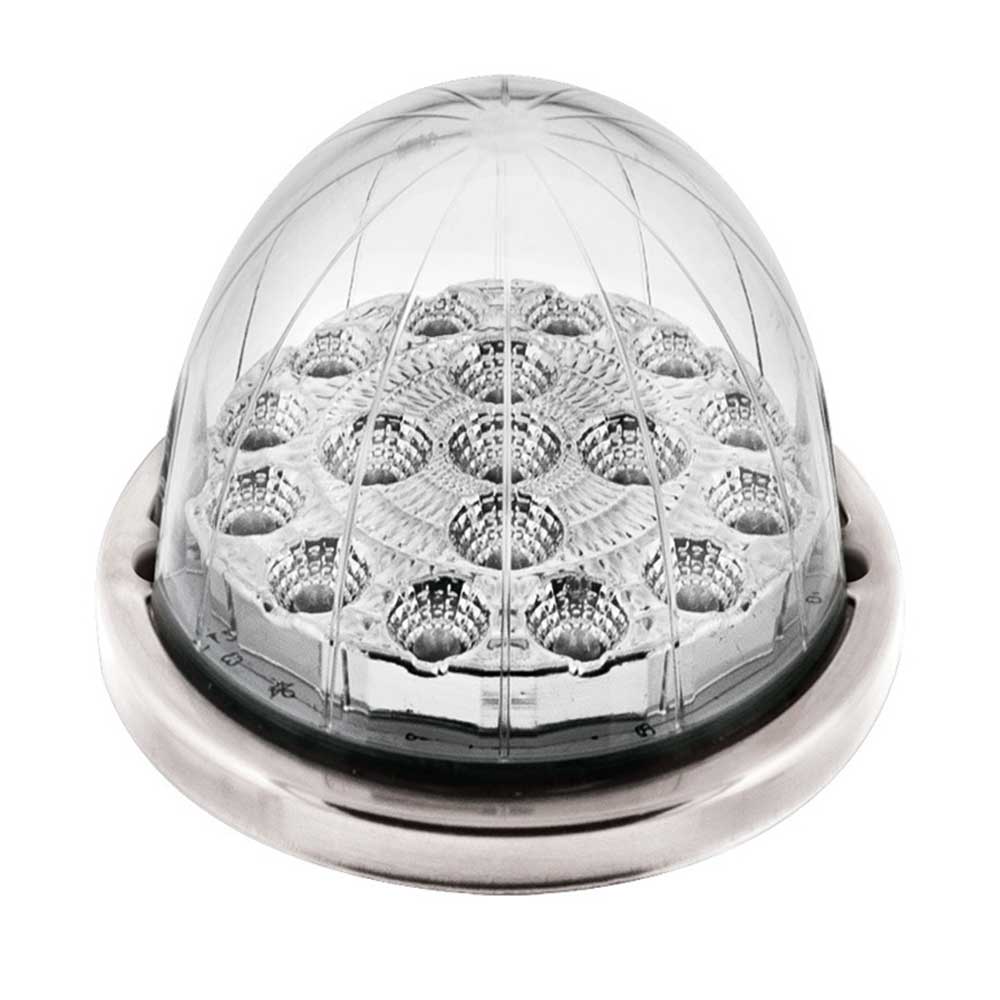 3" Double Fury Clear Lens 17 LED Watermelon Light Flush Mount Kit with Low Profile SS Bezel