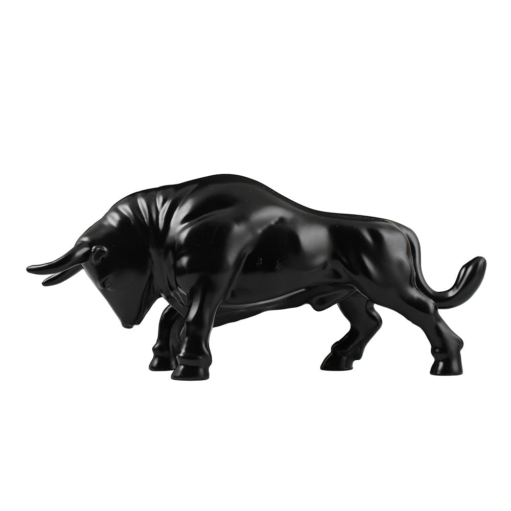 Black Powder Coated Fighting Bull Hood Ornament