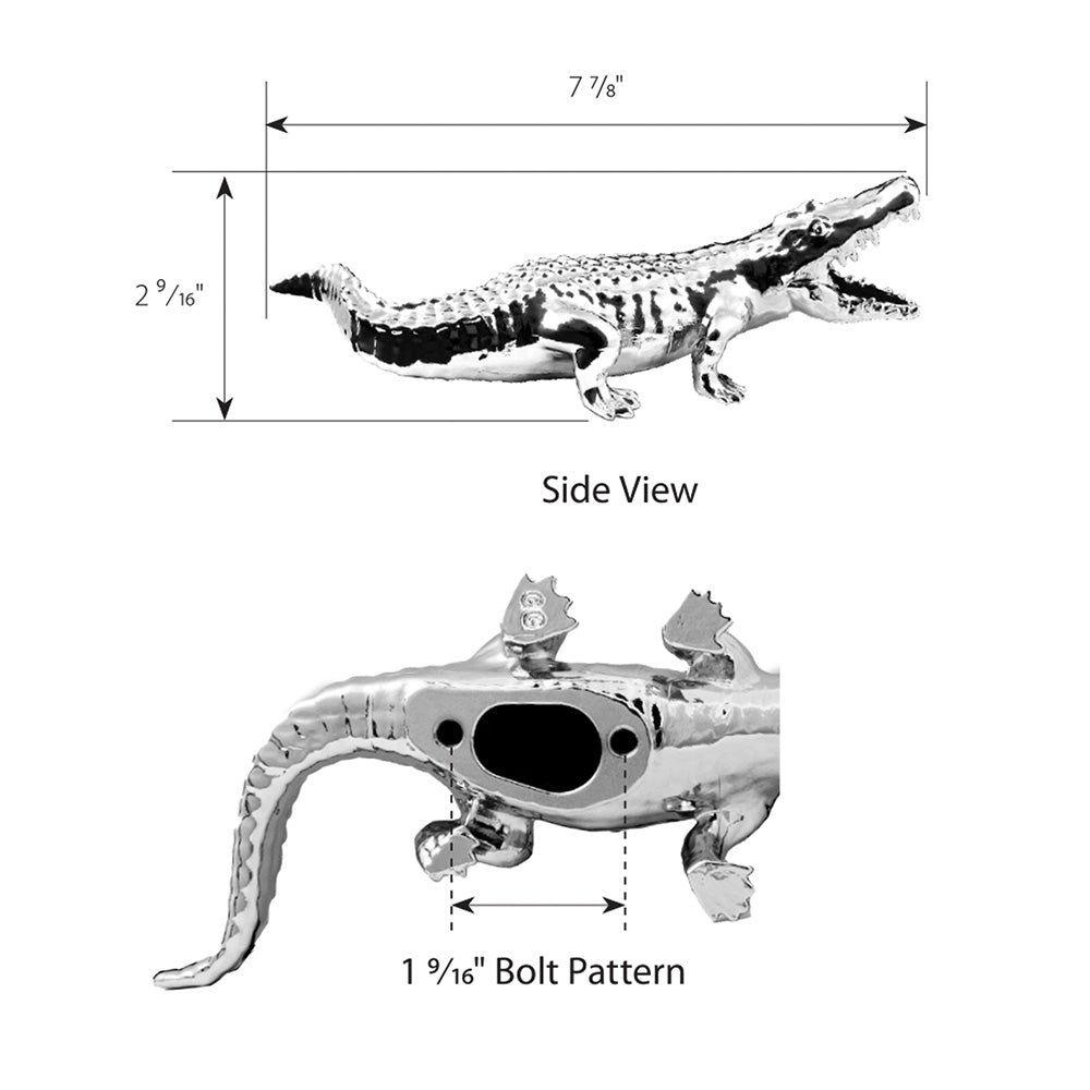 Black Powder Coated Wild Alligator Hood Ornament