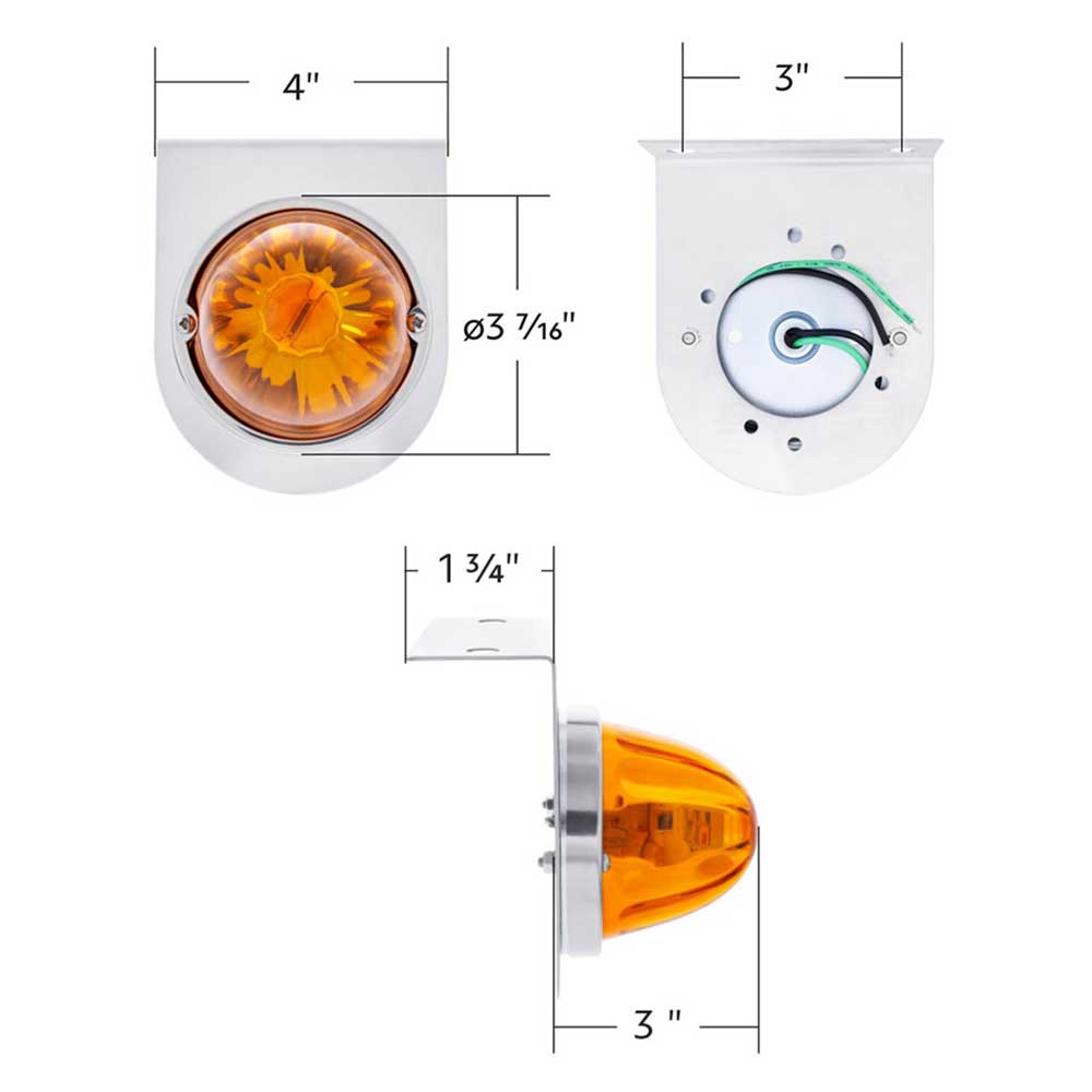 UltraBurst Glass Watermelon Light With Stainless Steel Light Bracket Kit