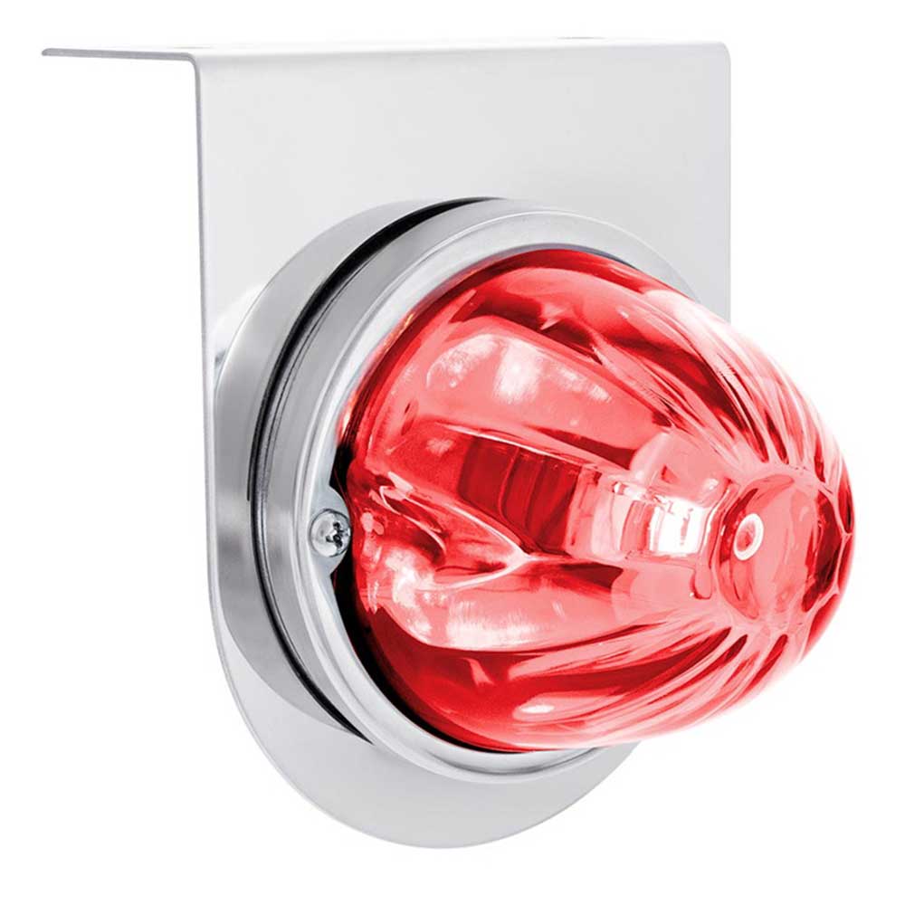 UltraBurst Clear Glass Watermelon Light With Stainless Steel Light Bracket Kit with Red LED
