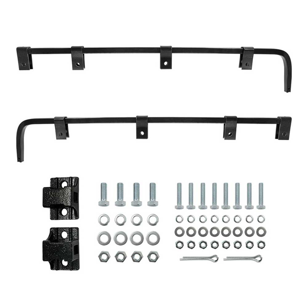 Black Straight Mud Flap Hangers with Mounting Hardware