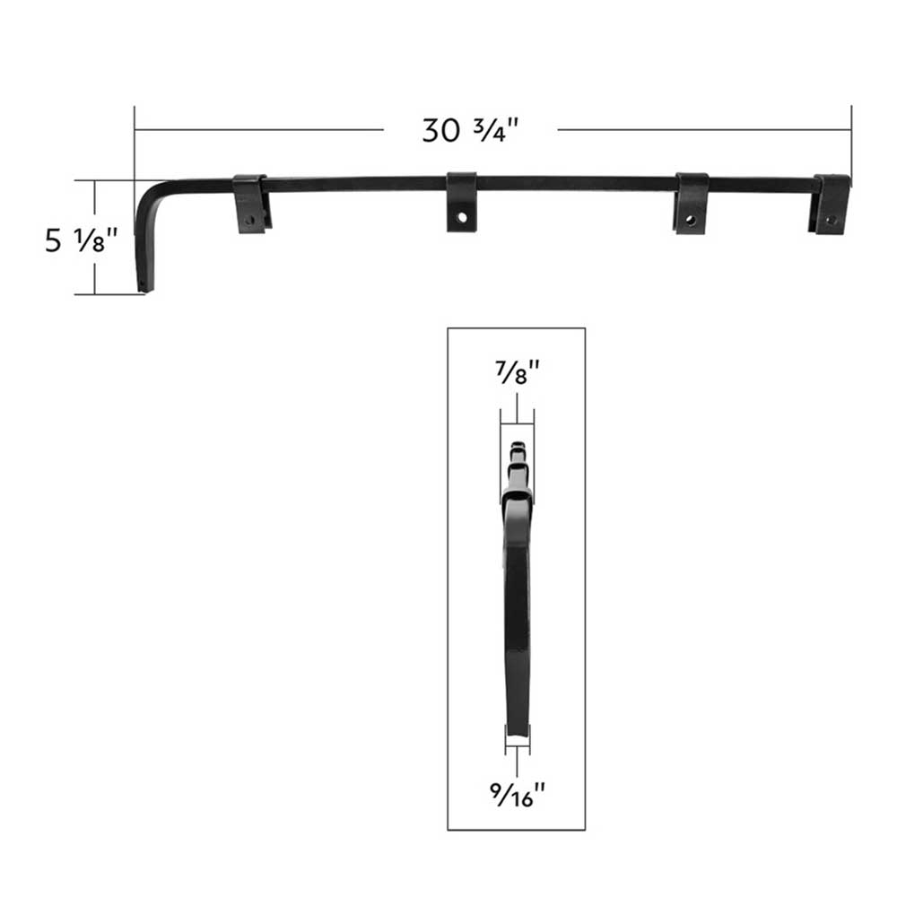Black Straight Mud Flap Hangers with Mounting Hardware
