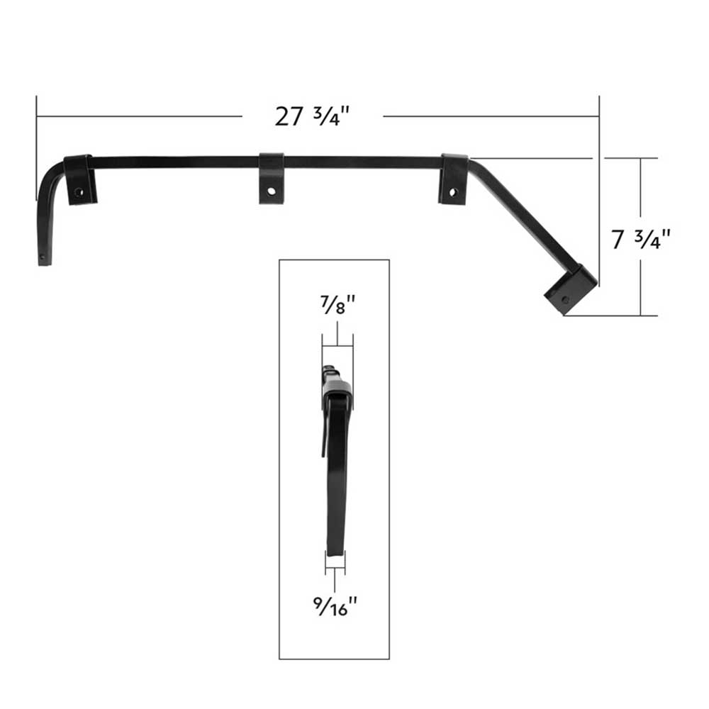 Black Angled Mud Flap Hangers with Mounting Hardware