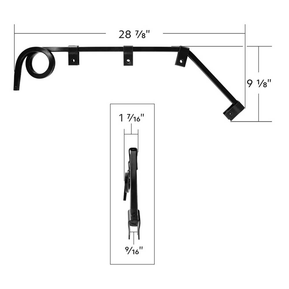 Black Angled Mud Flap Hangers with Single Coil and Mounting Hardware