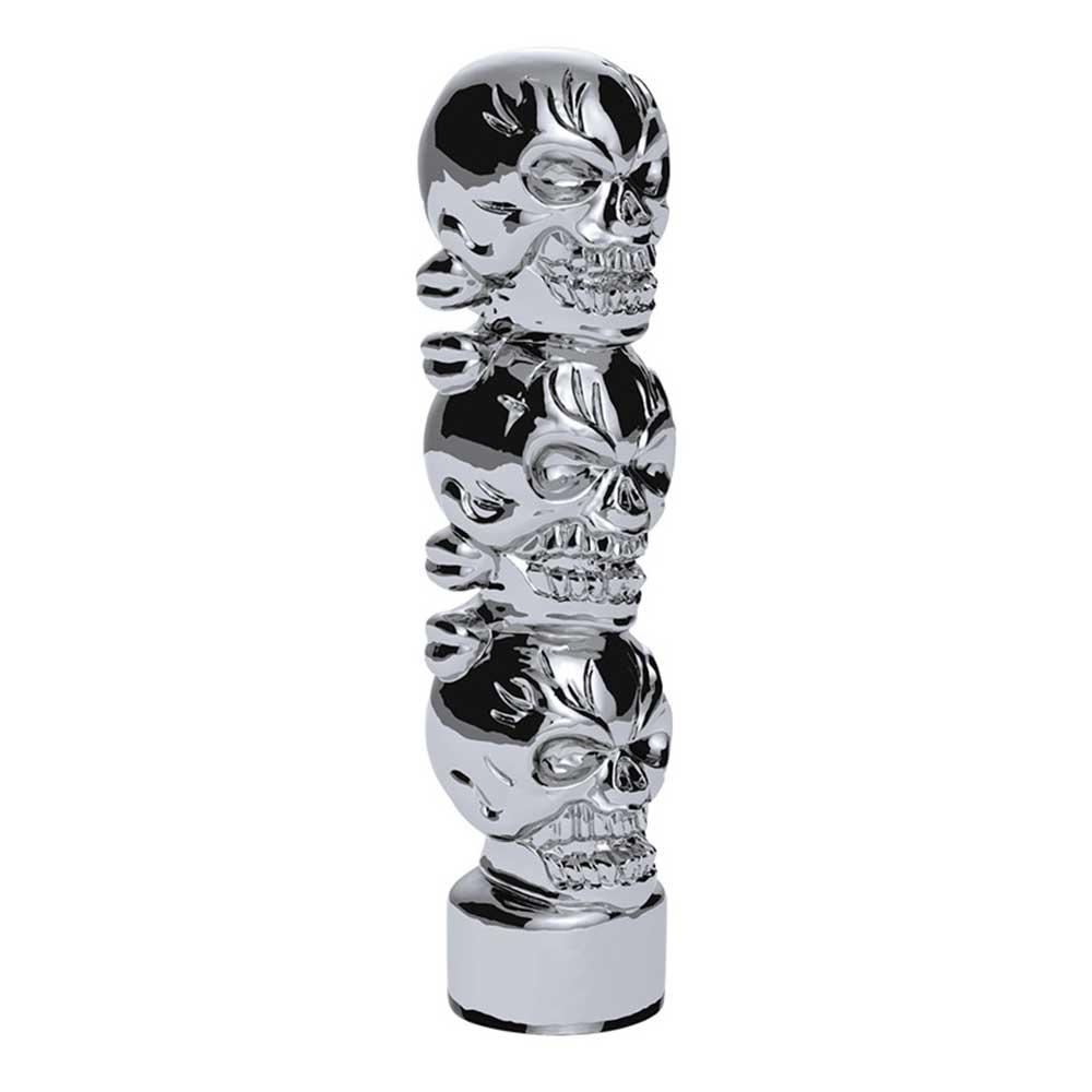 Three Skull Chrome Shift Knob 1/2"-13 Thread On