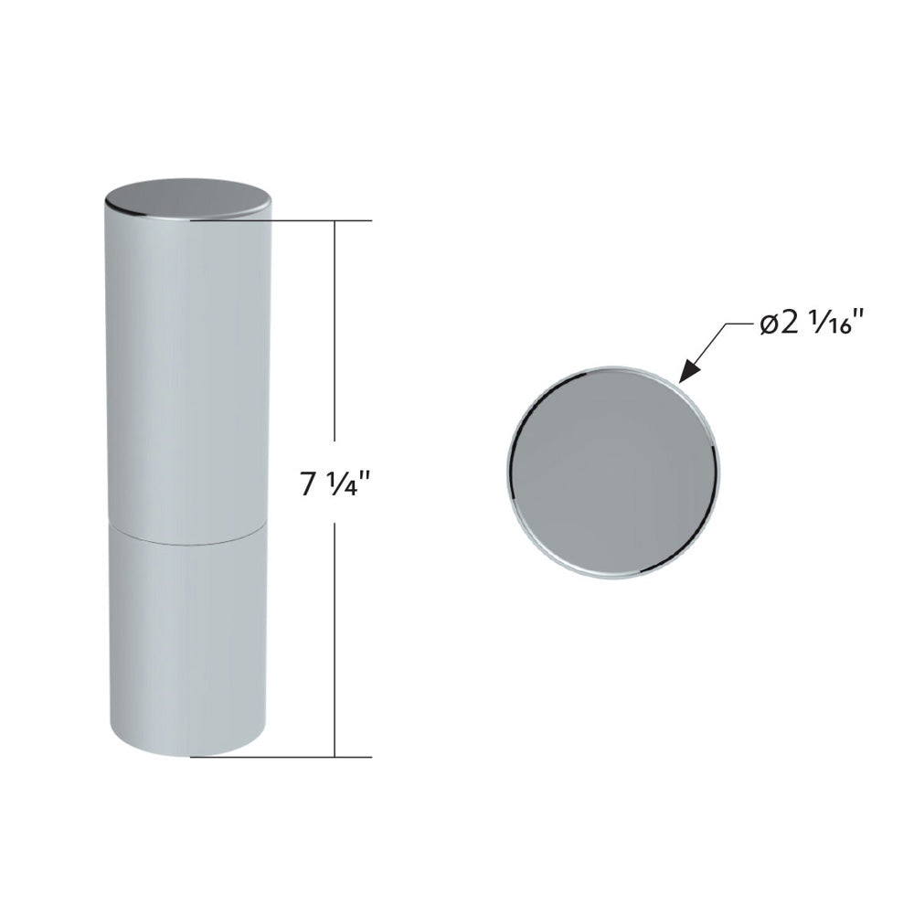 33mm x 7-1/4" Chrome Plastic Tall Cylinder Nut Cover Thread-On (10 Pack)