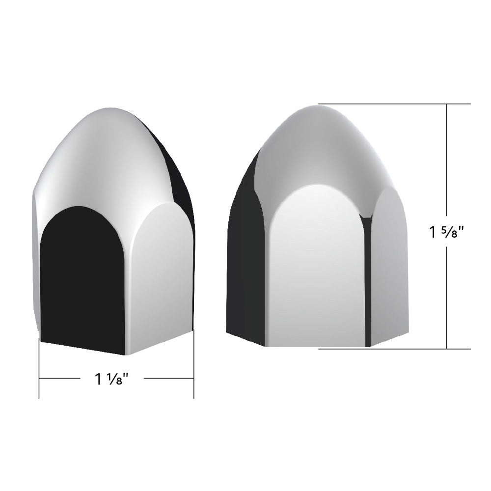 15/16" X 1-5/8" Chrome Plated Plastic Bullet Nut Covers - 50 PK