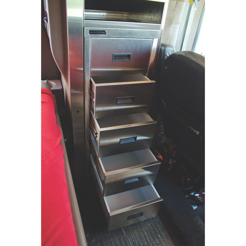 38"H x 14"W Stainless Steel Five Drawer Storage Solution