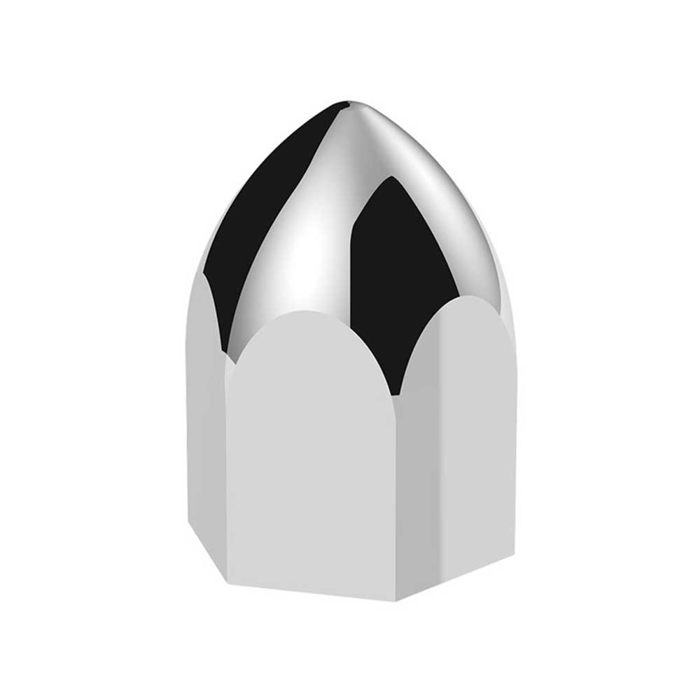 11/16" x 1-5/16" Chrome Bullet Push-On Nut Covers - 50 Pk
