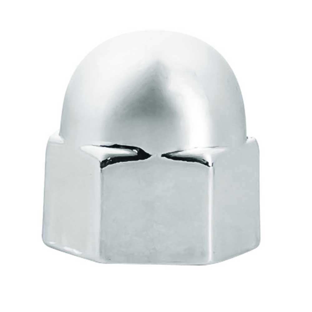 3/8" x 5/8" Chrome Acorn Push-On Nut Covers - 50 Pk