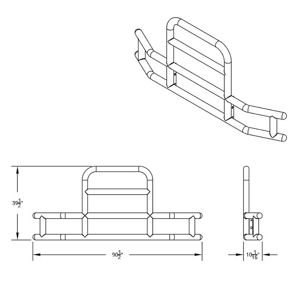 HighwayShield I85 SS Grille Guard, Bracket Kit for 2013-2021 KW T680