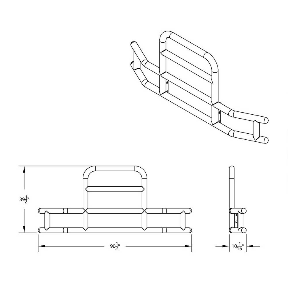 HighwayShield I85 SS Grille Guard, Bracket Kit for 2018+ Volvo VNL