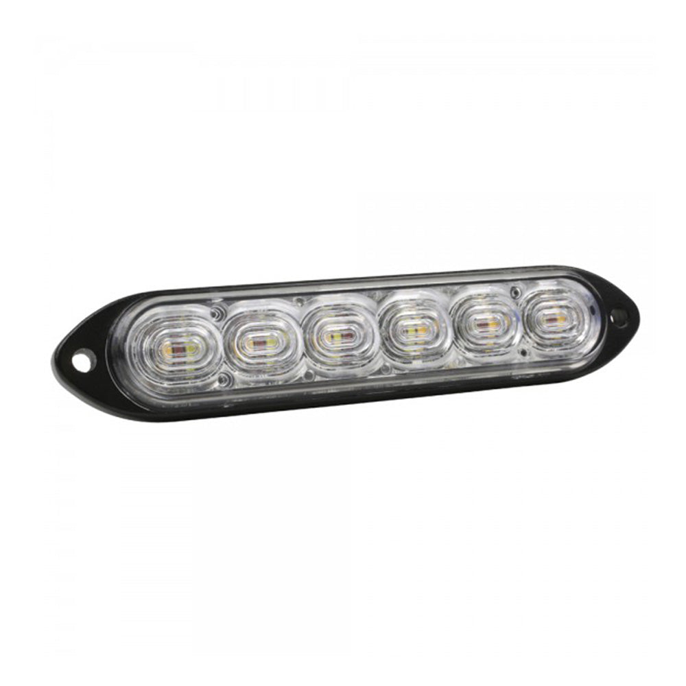 Low Profile Surface Mount Light with Red and Amber Clear Lens