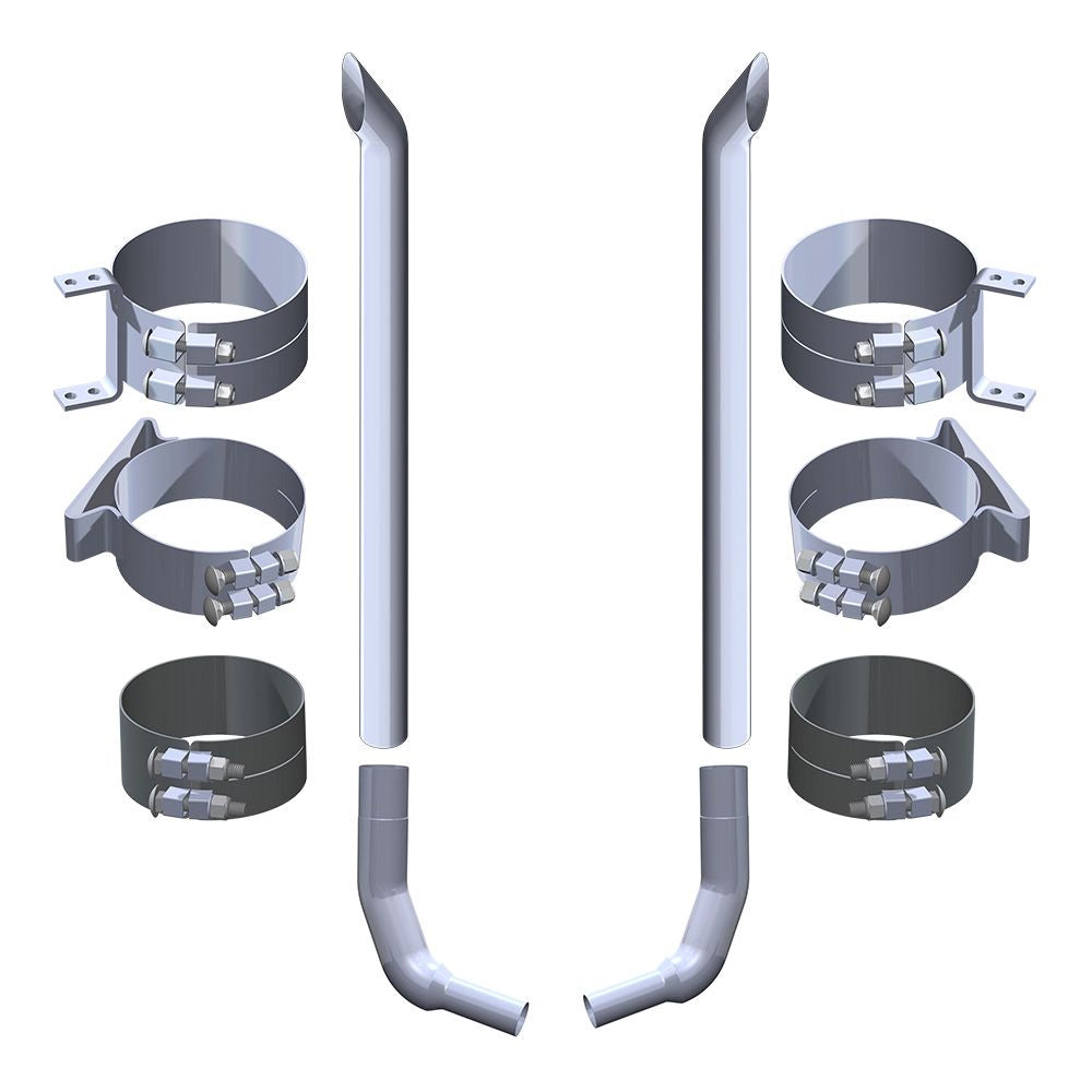7"D x 108L" Kenworth W900L Aero Cab Boilermaker Exhaust Kit
