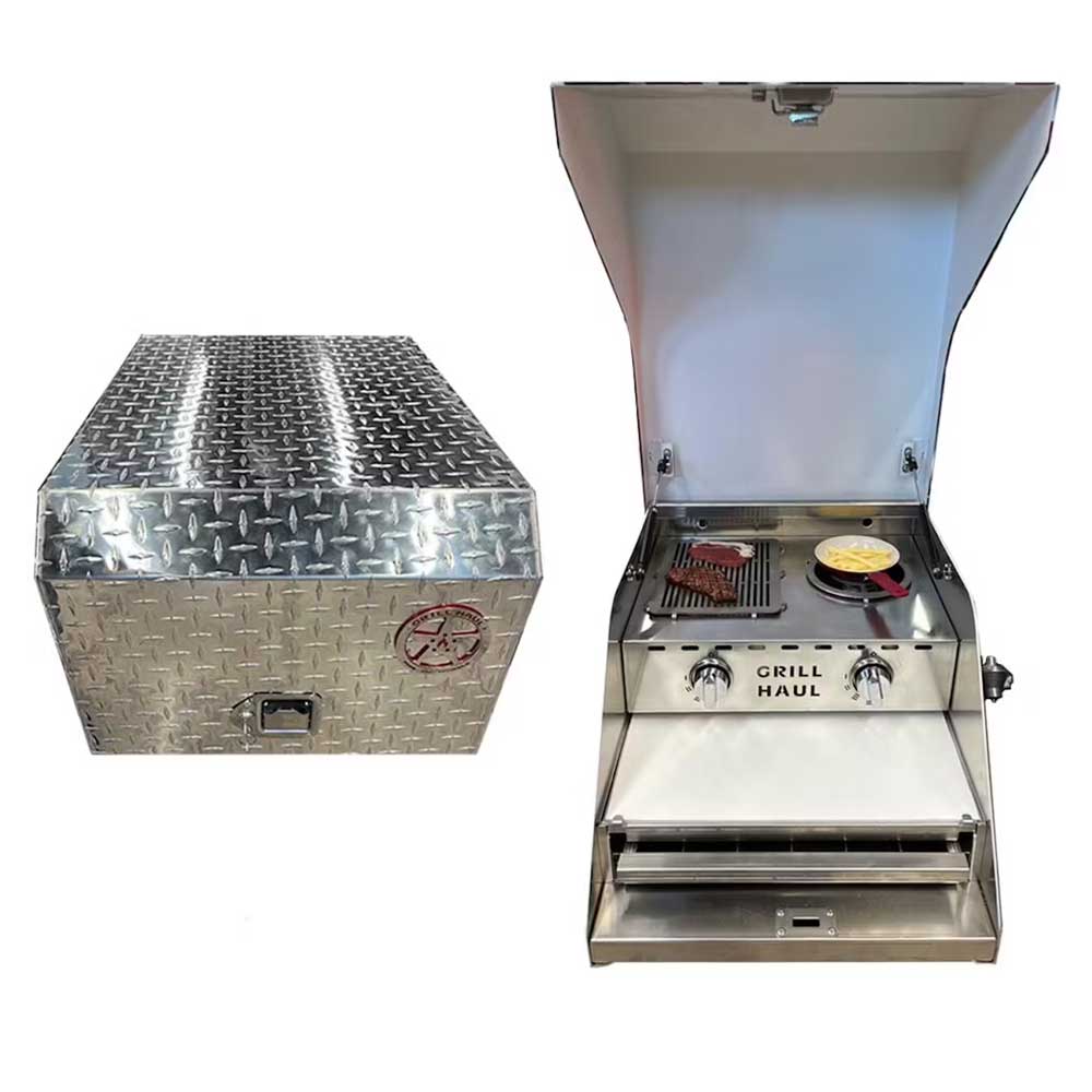 Grillhaul Semi-Truck Portable Propane Aluminum Grill with Diamond Cover