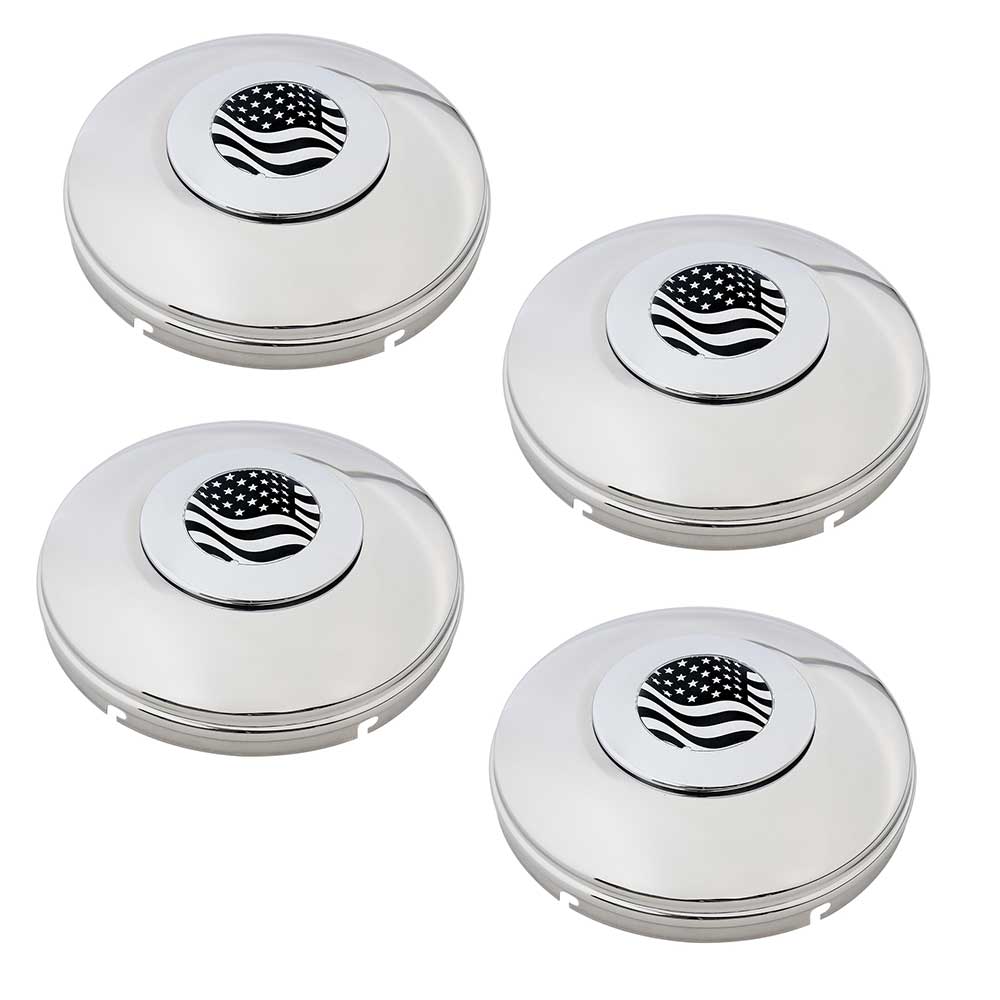 RealLogo USA Flag Floater SS Tandem Drive Baby Moon Covers for 5/8" Bolts