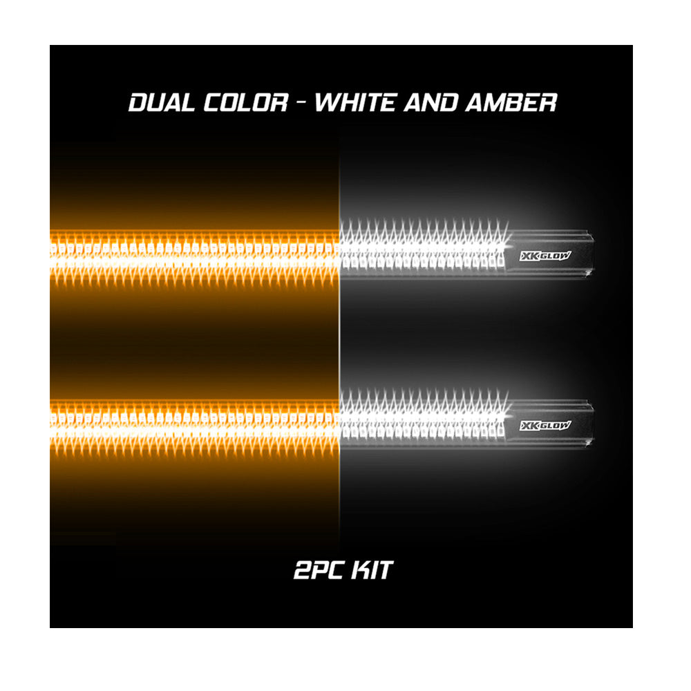 48" White and Amber LED Running Board Light Bar with Turn Signal Function