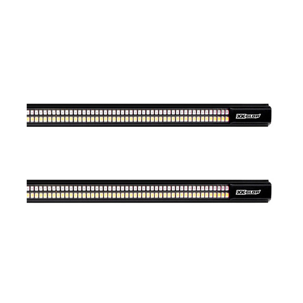 48" White and Amber LED Running Board Light Bar with Turn Signal Function