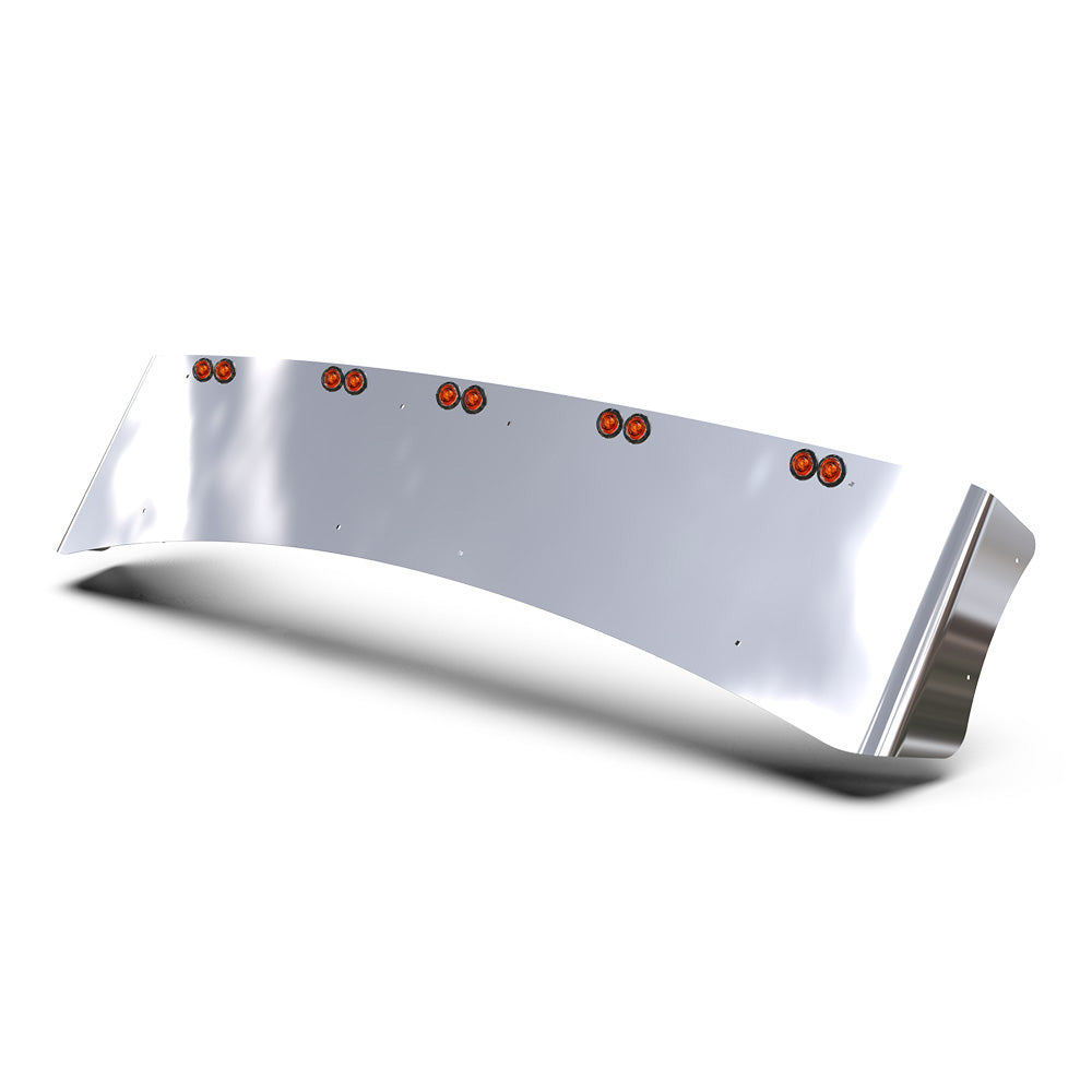 AERO 430 SS Visor KW T680, T880, W990 with Ten Amber LED Bullseye Lights