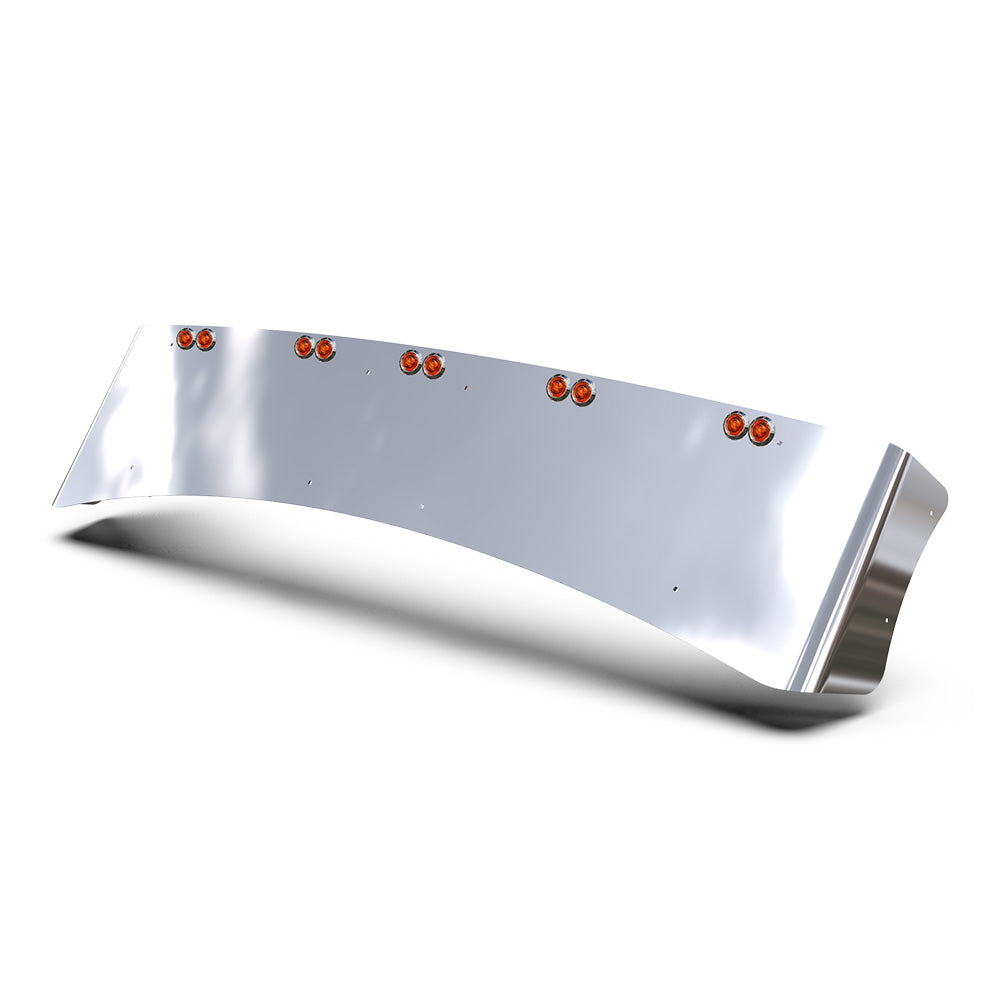AERO 430 SS Visor KW T680, T880, W990 with Ten Amber LED Bullseye Lights