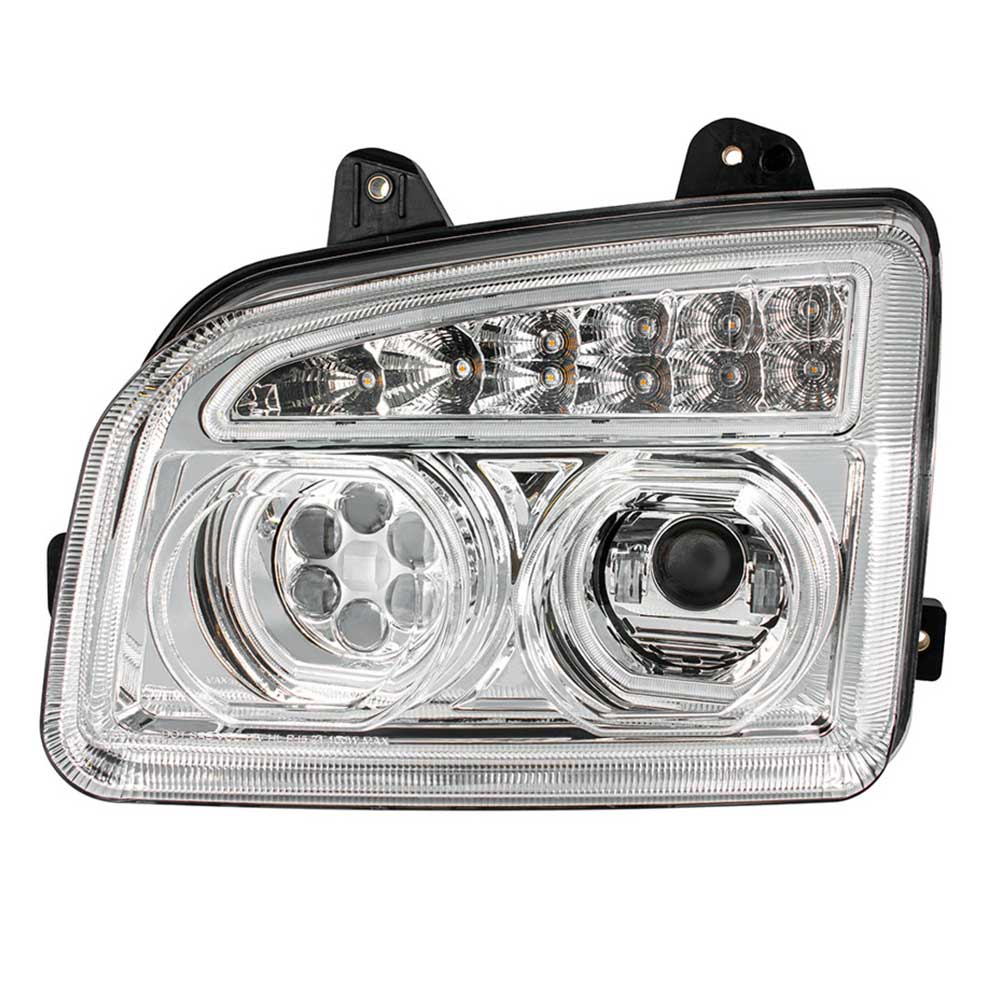 Kenworth T880 LED Headlight with Turn Signal and White Halo