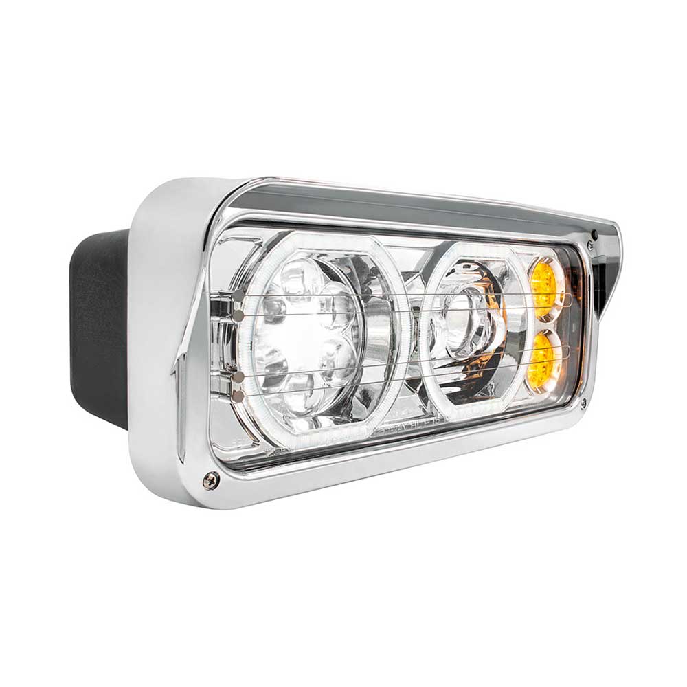 High Power Heated 10 LED Headlight with LED Turn, DRL