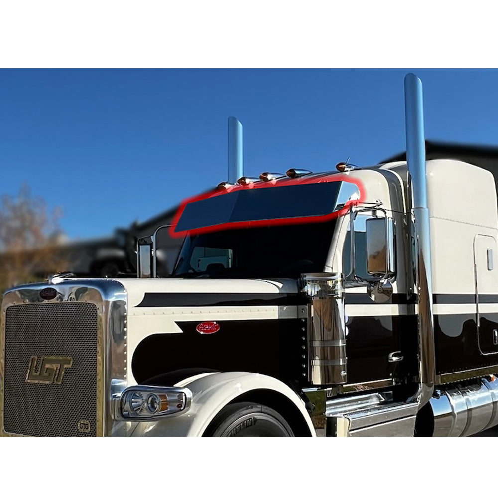 Peterbilt 589 UltraCab Stainless Steel Bow-Tie Visor