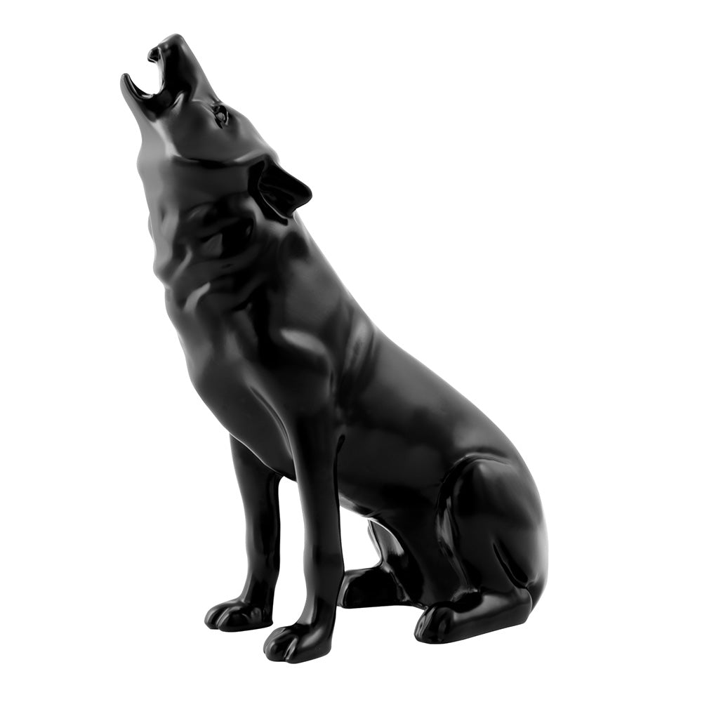 Black Howling Wolf Hood Ornament