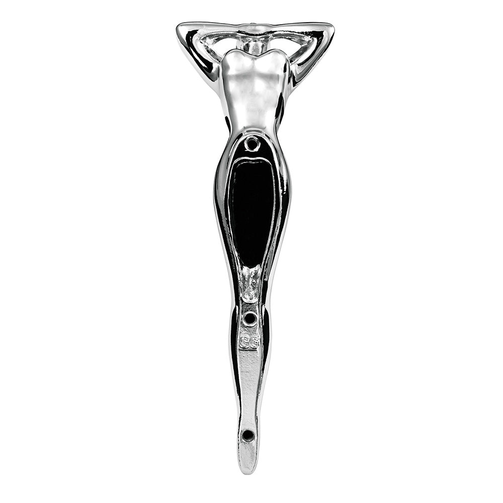 Chrome Posing Lady Hood Ornament