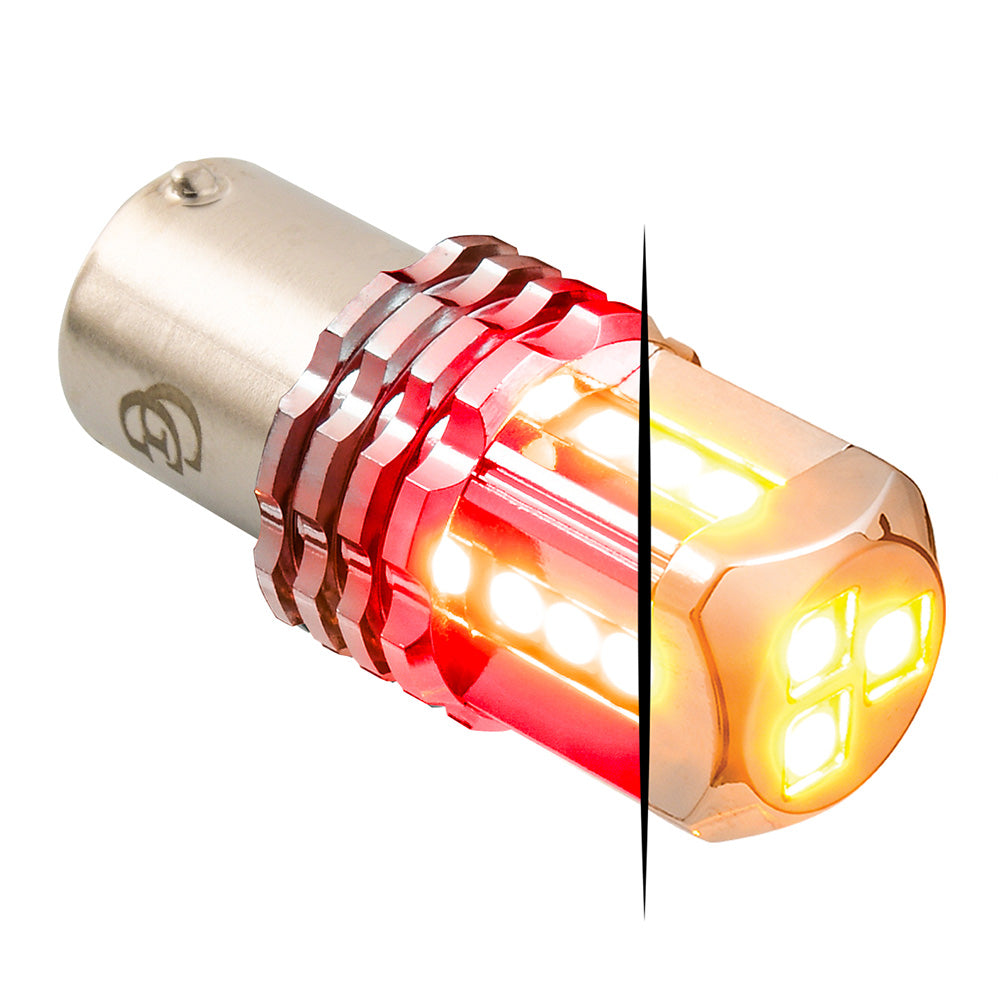 Dual Color Amber Base High Power Tower LED 1157 Mini Bulb