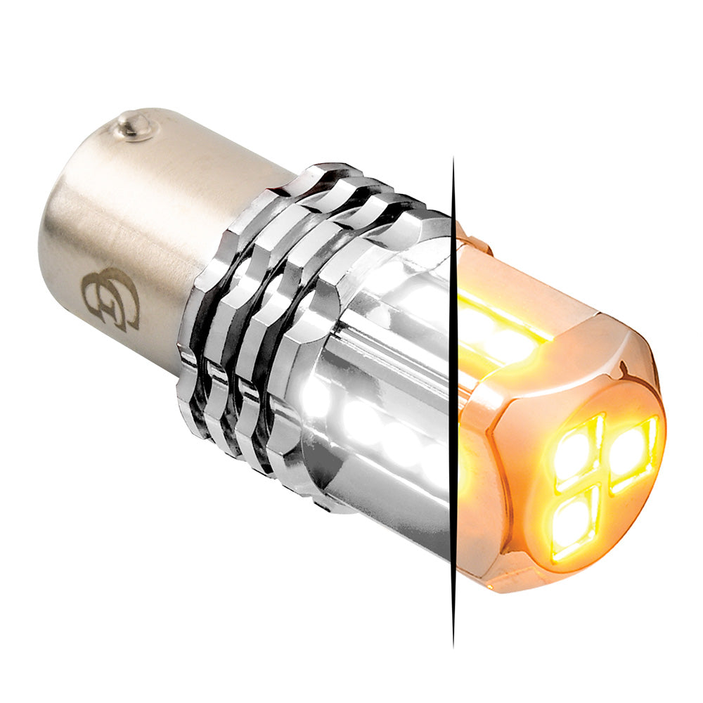 Dual Color Amber Base High Power Tower LED 1157 Mini Bulb
