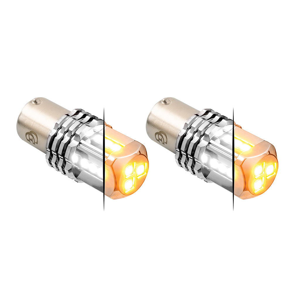Dual Amber Base High Power Tower LED 1157 Mini Bulb - Pair