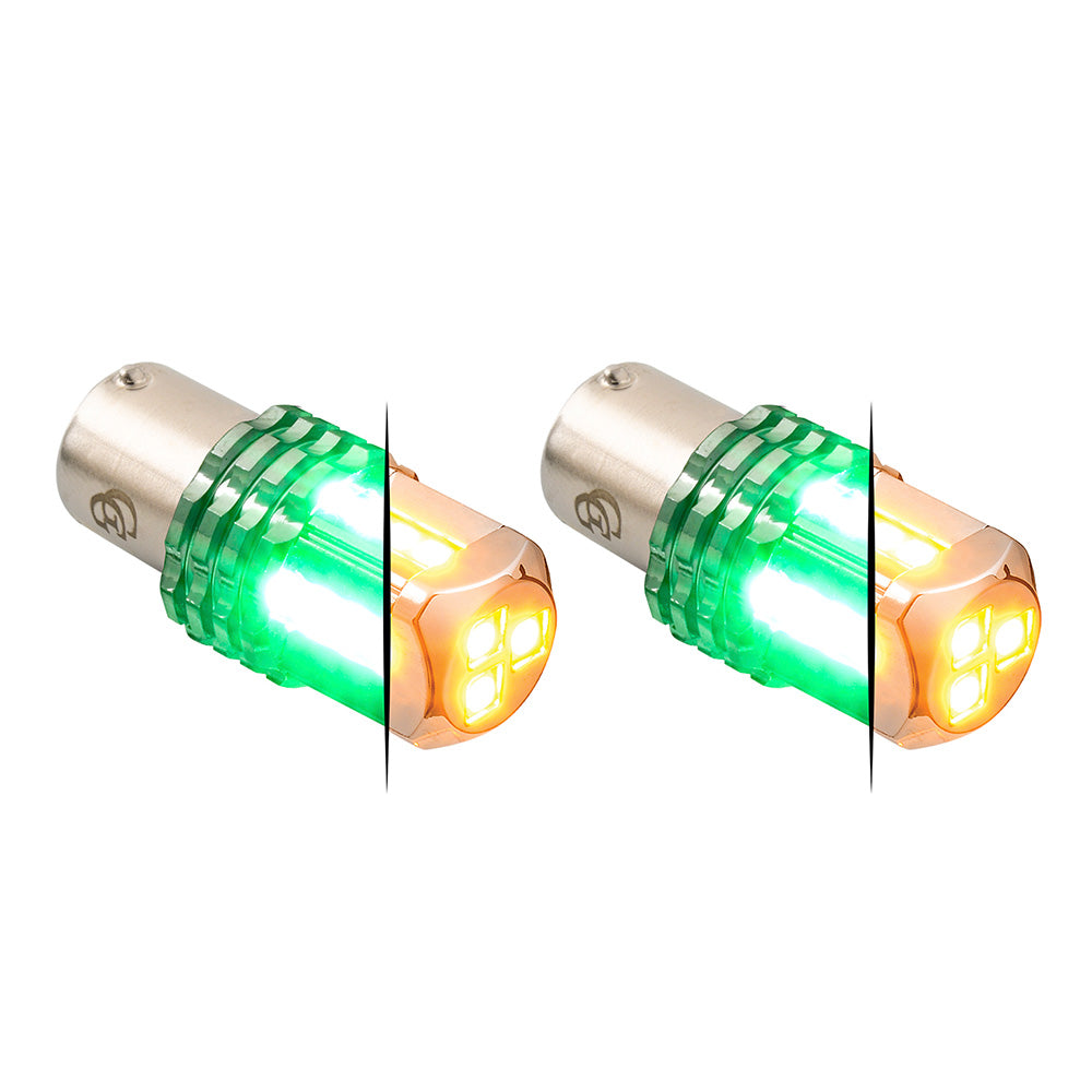Dual Amber Base High Power Tower LED 1157 Mini Bulb - Pair