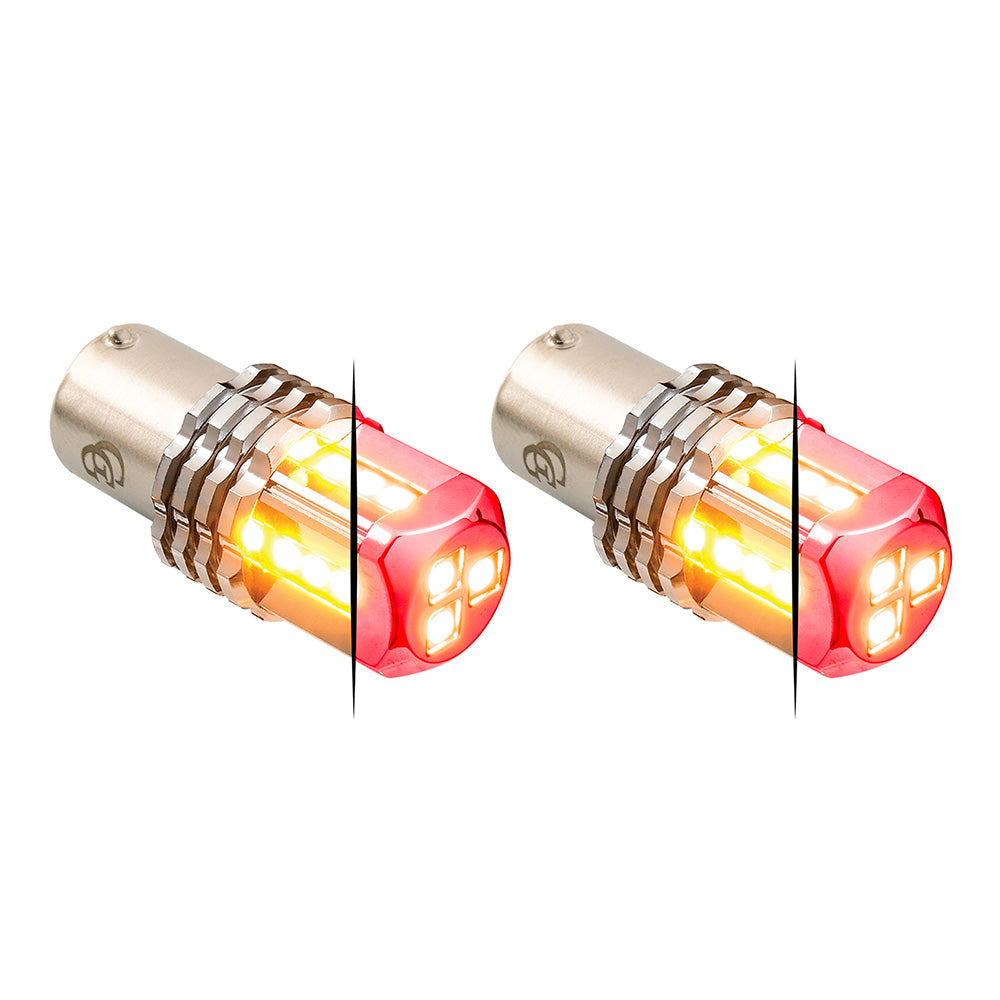Dual Red High Base Power Tower LED 1157 Mini Bulb - Pair