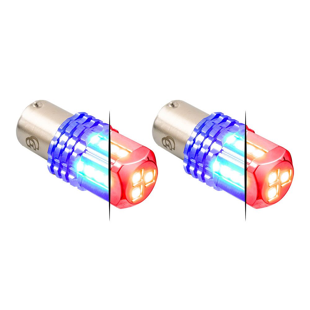 Dual Red High Base Power Tower LED 1157 Mini Bulb - Pair